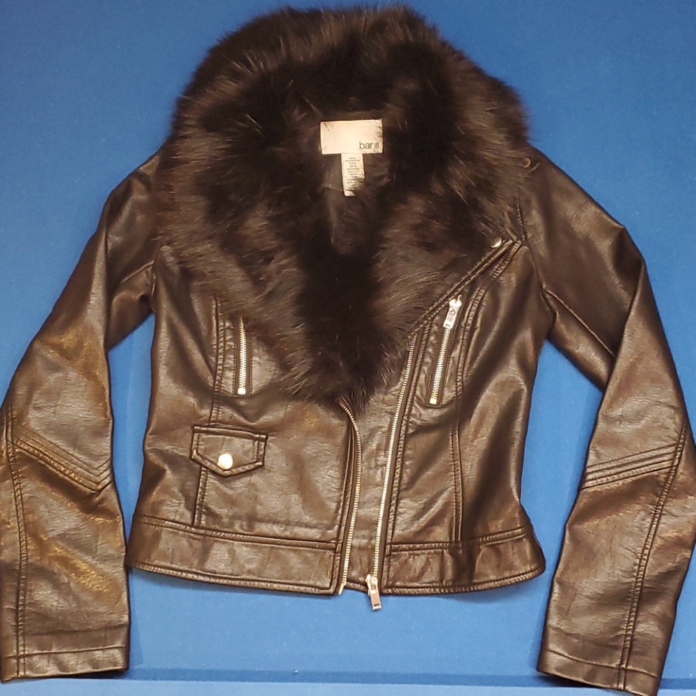 BarIII black Faux jacket